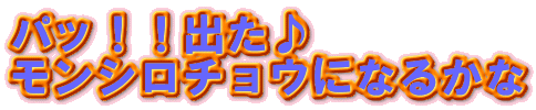 パッ！！出た♪ モンシロチョウになるかな